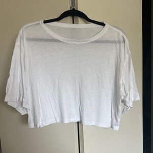 Lululemon White Boxy Cropped T-Shirt 6